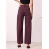 image:imageSidefeel Womens High Waist Stretchy Barrel Wide Leg JeansCoffee