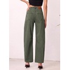 image:imageSidefeel Womens High Waist Stretchy Barrel Wide Leg JeansGreen