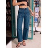 image:imageSidefeel Womens High Waist Stretchy Barrel Wide Leg JeansVintage Blue