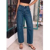 image:imageSidefeel Womens High Waist Stretchy Barrel Wide Leg JeansVintage Blue