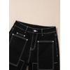 image:imageSidefeel Womens High Waist Stretchy Wide Leg Ankle JeansBlack
