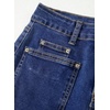 image:imageSidefeel Womens High Waist Stretchy Wide Leg Ankle JeansDark Blue