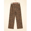 image:imageSidefeel Womens High Waisted Wide Leg Stretchy JeansBrown Leopard