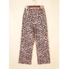 image:imageSidefeel Womens High Waisted Wide Leg Stretchy JeansPink Leopard