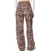 image:imageSidefeel Womens High Waisted Wide Leg Stretchy JeansPink Leopard