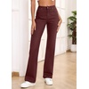image:imageSidefeel Womens High Waisted Wide Straight Leg JeansBurgundy