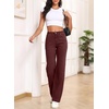 image:imageSidefeel Womens High Waisted Wide Straight Leg JeansBurgundy