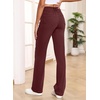 image:imageSidefeel Womens High Waisted Wide Straight Leg JeansBurgundy