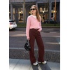 image:imageSidefeel Womens High Waisted Wide Straight Leg JeansBurgundy