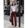 image:imageSidefeel Womens High Waisted Wide Straight Leg JeansBurgundy