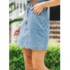 image:imageSidefeel Womens Jean Skirt High Waisted Denim SkirtIceland Blue