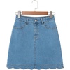 image:imageSidefeel Womens Jean Skirt High Waisted Denim SkirtLight Blue