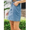 image:imageSidefeel Womens Jean Skirt High Waisted Denim SkirtLight Blue