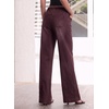 image:imageSidefeel Womens Jeans High Waisted Elastic Straight Leg Stretchy Drawstring Trendy Wide Leg Loose Pull On Denim PantsCoffee