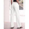 image:imageSidefeel Womens Jeans High Waisted Elastic Straight Leg Stretchy Drawstring Trendy Wide Leg Loose Pull On Denim PantsCream White