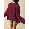 image:imageSidefeel Womens Oversized Fall Outfit Knit Cardigan SweatersBurgundy