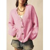 image:imageSidefeel Womens Oversized Fall Outfit Knit Cardigan SweatersPink