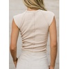 image:imageSidefeel Womens Tops Casual Crewneck Cap Sleeve ShirtsApricot
