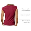 image:imageSidefeel Womens Tops Casual Crewneck Cap Sleeve ShirtsBurgundy