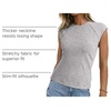 image:imageSidefeel Womens Tops Casual Crewneck Cap Sleeve ShirtsGray