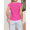 image:imageSidefeel Womens Tops Casual Crewneck Cap Sleeve ShirtsHot Pink