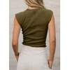 image:imageSidefeel Womens Tops Casual Crewneck Cap Sleeve ShirtsMoss Green