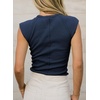 image:imageSidefeel Womens Tops Casual Crewneck Cap Sleeve ShirtsNavy Blue