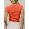 image:imageSidefeel Womens Tops Casual Crewneck Cap Sleeve ShirtsOrange