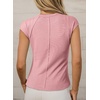 image:imageSidefeel Womens Tops Casual Crewneck Cap Sleeve ShirtsPink