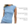 image:imageSidefeel Womens Tops Casual Crewneck Cap Sleeve ShirtsSky Blue
