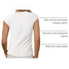 image:imageSidefeel Womens Tops Casual Crewneck Cap Sleeve ShirtsWhite