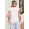 image:imageSidefeel Womens Tops Casual Crewneck Cap Sleeve ShirtsWhite