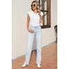 image:imageSidefeel Womens Tops Casual Crewneck Cap Sleeve ShirtsWhite