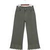 image:imageSidefeel Womens Wide Leg Embroidered Jeans Stretchy Denim PantsGreen