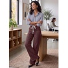 image:imageSidefeel Womens Wide Leg Jeans High Waisted Drawstring Denim SweatpantsCoffee