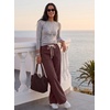 image:imageSidefeel Womens Wide Leg Jeans High Waisted Drawstring Denim SweatpantsCoffee