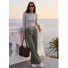 image:imageSidefeel Womens Wide Leg Jeans High Waisted Drawstring Denim SweatpantsGreen