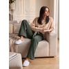 image:imageSidefeel Womens Wide Leg Jeans High Waisted Drawstring Denim SweatpantsGreen