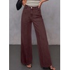 image:imageSidefeel Womens Wide Leg Jeans High Waisted Seamd Baggy Denim PantsChicory Coffee