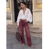 image:imageSidefeel Womens Wide Leg Jeans High Waisted Stretchy Jeans Denim PantsBurgundy
