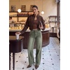 image:imageSidefeel Womens Wide Leg Jeans High Waisted Stretchy Jeans Denim PantsGreen