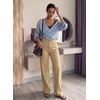 image:imageSidefeel Womens Wide Leg Jeans High Waisted Stretchy Jeans Denim PantsKhaki