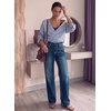 image:imageSidefeel Womens Wide Leg Jeans High Waisted Stretchy Jeans Denim PantsVintage Blue