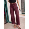 image:imageSidefeel Womens Wide Leg Jeans Mid Rise Loose Denim PantsBurgundy
