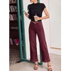image:imageSidefeel Womens Wide Leg Jeans Mid Rise Loose Denim PantsBurgundy
