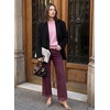 image:imageSidefeel Womens Wide Leg Jeans Mid Rise Loose Denim PantsBurgundy