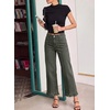 image:imageSidefeel Womens Wide Leg Jeans Mid Rise Loose Denim PantsGreen