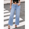 image:imageSidefeel Womens Wide Leg Jeans Mid Rise Stretchy Jeans Denim PantsSky Blue