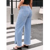 image:imageSidefeel Womens Wide Leg Jeans Mid Rise Stretchy Jeans Denim PantsSky Blue