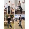 image:imageSidefeel Womens Wide Leg Stretchy Seamed Front JeansBlack
